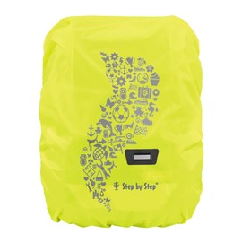 Step by Step Rain/Safety Cover - Reflective - Fits All School Bags and Satchels - Protects from Rain and Dirt, neon yellow, Safety-oriented