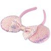 DRESHOW 2 Pack Mouse Ears Bow Headbands Glitter Party Decoration