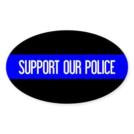 CafePress Police: Support Our Police & The Th Oval Car Bumper Sticker