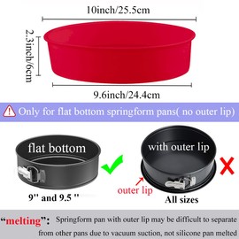 GBYAN Silicone Springform Cheesecake Pan Protector for 9'',9.5'' Round Springform Pan, Cheesecake Water Bath Protector, Baking Accessories Preventing Water from Entering, 10 inch