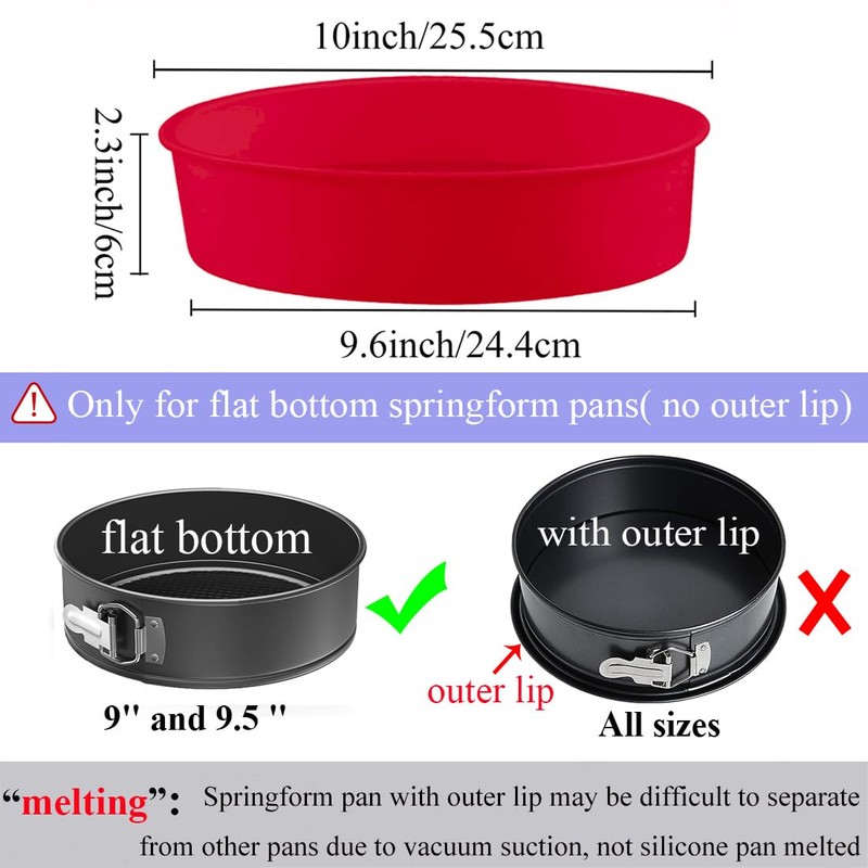 GBYAN Silicone Springform Cheesecake Pan Protector for 9'',9.5'' Round Springform
