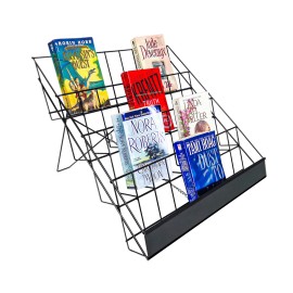 FixtureDisplays 4-Tier Wire Literature Rack CD Greeting Card Display 18"W x 5.5"H x 2.5"D Pocket