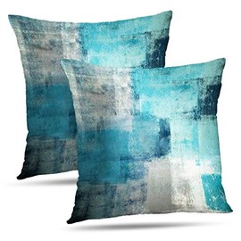 Alricc Lumbar Throw Pillow Covers,Pack of 2 Soft Velvet Decorative Cushion Cover for Sofa Bedroom Car (24X24 inch, Turquoise)