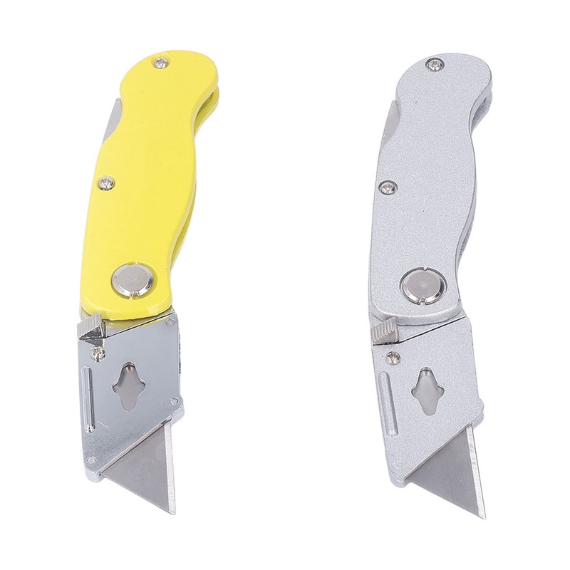2 Pcs Folding Utility Knife Aluminum Alloy Industrial Grade Outdoor