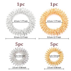WOLMIK Massager Set - 12 PCS Finger Massage Rings & Bracelets, Acupressure Ring Set for Stress Reduction, Finger & Wrist Massager - Gold, Silver