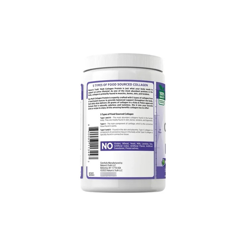 Colágeno Sin Sabor en Polvo Natures Truth Multi Tipo I,