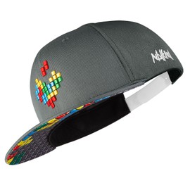 Nebelkind Snapback-Cap-Herren Damen Pixel One Grau, Einheitsgröße OneSize, Größenverstellbar, Unisex, hochwertige Basecap trendig, Streetwear Style, Baseball-Kappe mit geradem Schirm, Retro