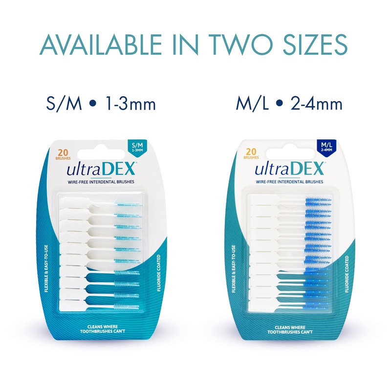UltraDEX Wire Free Interdental Brush, Wire Free Flexible Floss Aid,