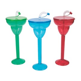 MARGARITA YARD GLASSES - Party Supplies - 6 Pieces