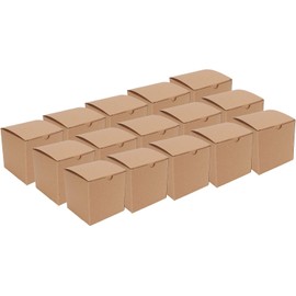 15PCS Caja de regalo de papel Kraft, Caja de regalo de dama de honor Papel Kraft, Caja de regalo de padrinos de boda de decoración de bricolaje Cajas de regalo reciclables 10 x 10 x 10 cm/3.9 x 3.9 x