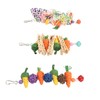 3pcs Parrot Chew Toys Weave Carrot Corn Rattan Balls Shredded
