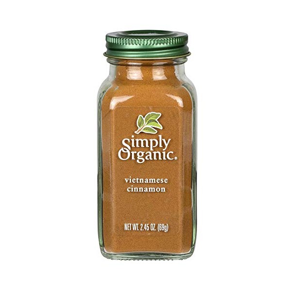 Simply Organic Ground Cinnamon, Certified Organic | 2.45 oz | Pack of 3 | Cinnamomum loureirii Nees