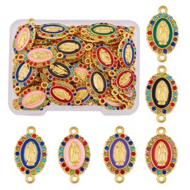 COGCHARGER 60 Pieces Virgin Mary Charm Connector Our Lady Virgin Mary Link Enamel Metal Charm Pendant for Jewelry Bracelet Necklace Making Crafts