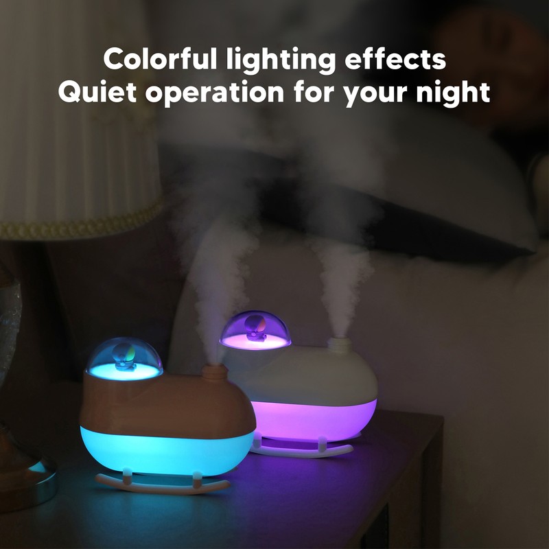 Small Humidifier Desktop Humidifier Cartoon Astronaut Train Colorful Lighting USB