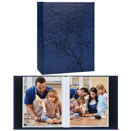 Vienrose Small Photo Album 2 Pack Vegan Leather Cover Photo Book Each Pack Features 26 Pockets Holds 52 4×6 Vertical Phptos Picture Album for Family Wedding Baby Anniversary(Dark Blue)