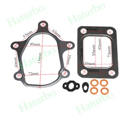 Haturbo Kit de juntas de acero inoxidable turbo T25 GT25/GT28 TB25 TB28 compatible con Garrett Fit para GT2871 GT2860 GT2876 OE# 215049 5 Junta de pernos OE# 210230 Turbocompresor