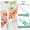 Baluue 2pcs Stained Glass Nail File Buffing Tool Nail for