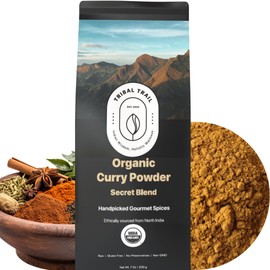 Tribal Trail Organic Curry Powder Indian | 15 Spice Blend | 7.05 oz | USDA Organic & Non-GMO | Recyclable Kraft Bags | Best for Curries, Stews, Meat & Rice Dishes