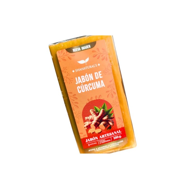 Shanatural's Jabón de Cúrcuma, Artesanal y Natural, Facial y Corporal,
