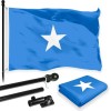 UD_Flag Pole 6FT Black Tangle Free & Somalia Somalian Flag