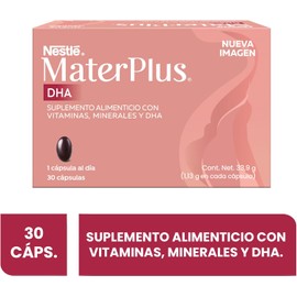 Nestle MaterPlus Prenatal Multivitamin with DHA, Folic Acid & Iron - Gastro-Tab Technology, 30 Capsules