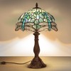 Pterying Tiffany Dragonfly Table Lamp, 18'' Tall Vintage Stained Glass