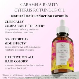 Aceite de Cyperus Rotundus Natural Caramela Beauty - 60ml de Aceite Natural de Cyperus Rotundus para Depilación, Hidratante y Calmante, Aceite de Cype