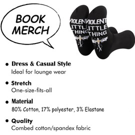 TSOTMO Fantasy Novel Merch Socks Fantasy Dragon Novelty Socks for Bookish Booktok Romantasy for Reader Book Lovers Gift (C, VIOLENT)