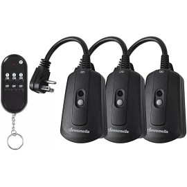DEWENWILS Outdoor Indoor Wireless Remote Control Outlet Kit, Waterproof 100 Feet