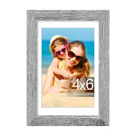 decorUhome 4x6 Picture Frame, Display Pictures 3.5x5 with Mat or 4x6 without Mat, Wall & Tabletop Display Photo Frame, Grey, 1 Pack