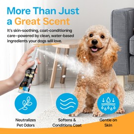 Alpha Dog Series Grooming Body Spray for Dogs & Cats – Long-Lasting Fragrance Deodorizing Mist with Aloe, Odor Eliminator, Alcohol-Free & Non-Toxic Pet Cologne - 8 fl. oz. (Sweet Pea & Vanilla)