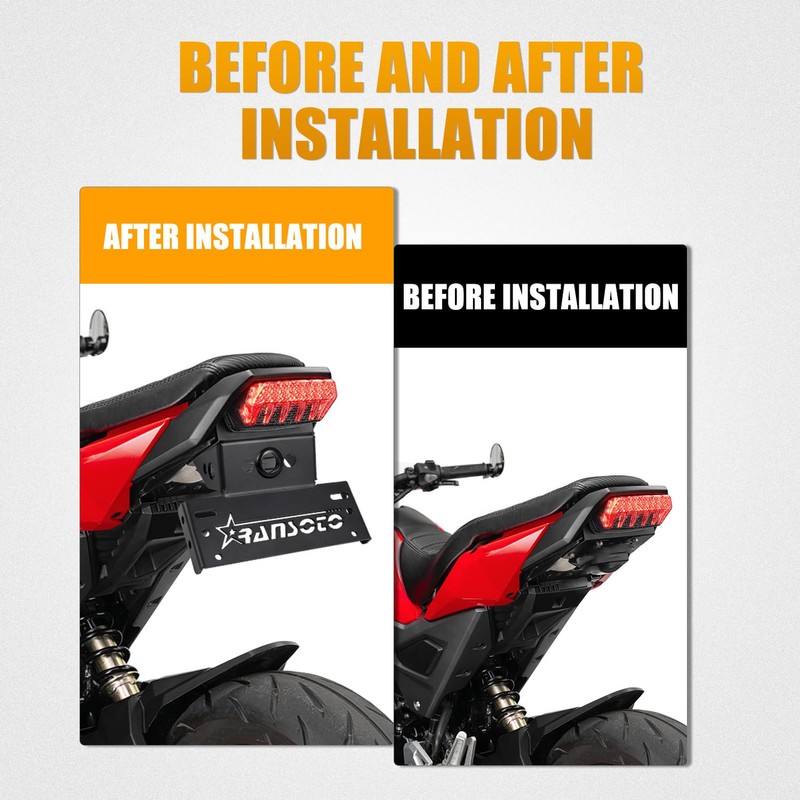 Motorcycle Fender Eliminator License Plate Mount Bracket Holder Compatible with