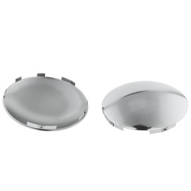 CHDT66 Semi Truck Hub Cap Cover - 6 UnEven Notched Dome - Premium 304 Stainless Steel Mirror Finish- for Front Wheel Universal Fit - 2 Pc Pack, Lip: 7/16" with pre-Installed Clips