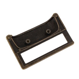 sourcing map Label Holder Pull Handles, Vintage Label Frame Drawer Knobs for Cabinet Cupboard, Bronze Tone 80x52mm Pack of 2 w Screws