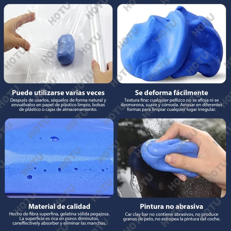 Hotu Barra Arcilla Descontaminante Auto Pack 6x100g Limpieza Efectiva