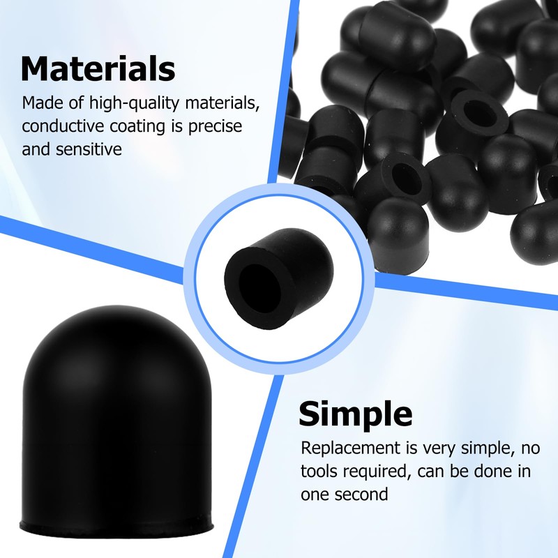36Pcs Rubber Tips for Stylus Pens, 0.24inch (6mm) Replacement Nibs