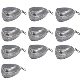 PRO FILSTAR Flat Ground Lead Fishing Set 10 x 60g - Lead Fishing with Swivel - Fishing Lead Set - Ground Fishing - Pear Lead - Lead Weight - Fishing Lead - Flat Fishing Weights - Lead Weights - Carp