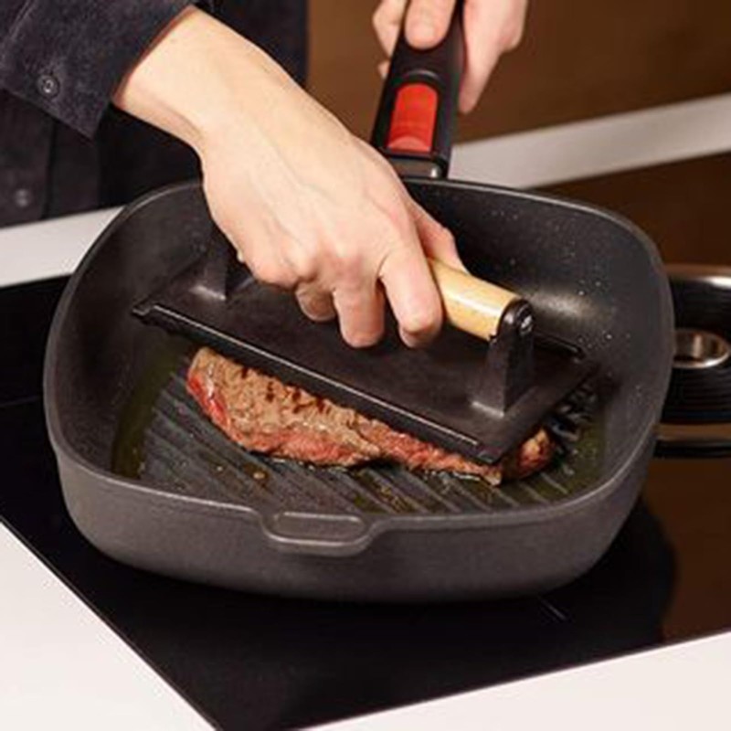 HEIHAK 2 Pack 8 x 4 Inch Cast Iron Grill