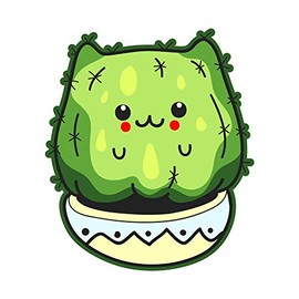 Dark Spark Decals Kawaii Cute Happy Kitty Succulent Cactus Decal - 8 Inch Full Color Vinyl Decal for Indoor or Outdoor use, Cars, Laptops, Décor, Windows, and More