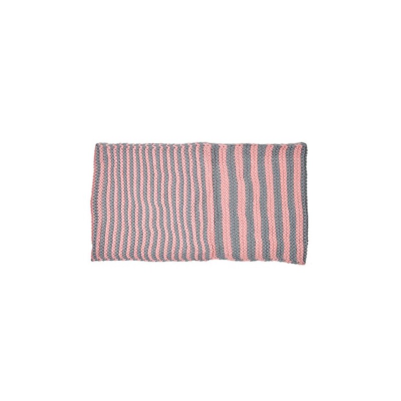 Premium Winter Classic Striped Knit Infinity Loop Circle Scarf, Pink