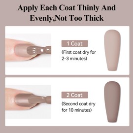 Bevimee Matte Nail Polish, Air Quick Dry, Brown Nail Lacquer Matte Finish Effect, Nail Art Varnish Long Lasting & Fast Drying Velvet Nail Polish For Nail Art, 12ml