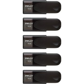 Pny 16Gb Attache 4 Usb 2.0 Flash Drive 5-Pack Personal Computers