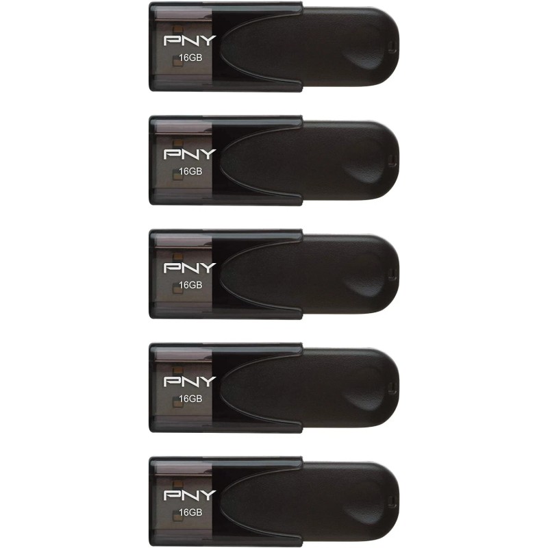 Pny 16Gb Attache 4 Usb 2.0 Flash Drive 5-Pack Personal