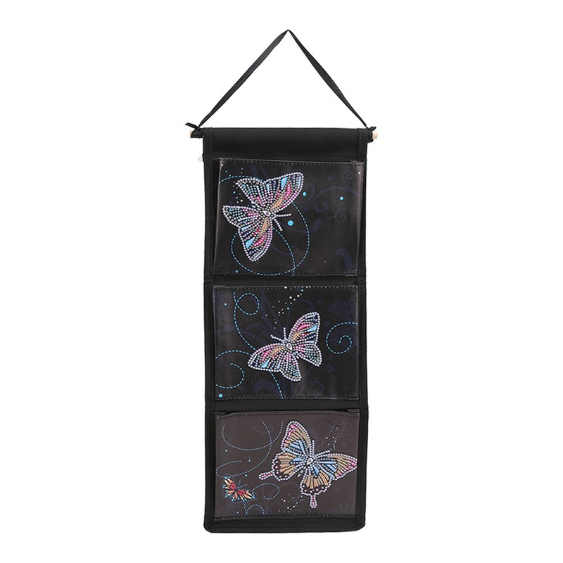 Wall Hanging Storage Bag DIY Diamond Printed Butterflies Storage Bag