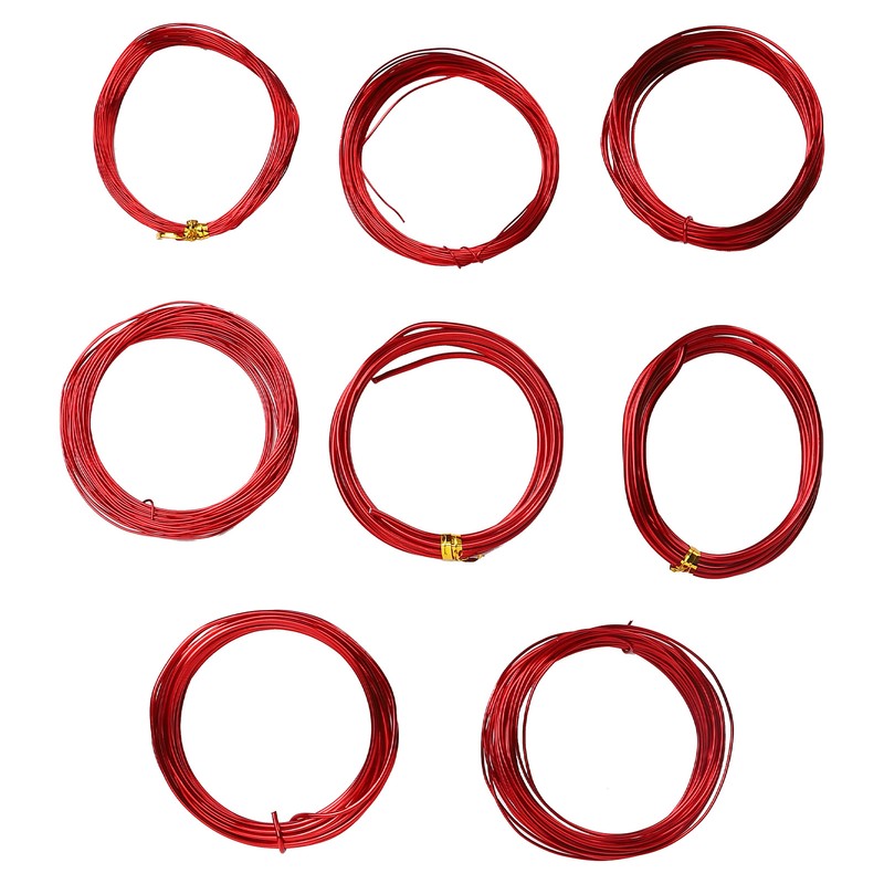 8 Rolls 0.6‑3mm DIY Jewelry Beading Wire Aluminum Craft Wire