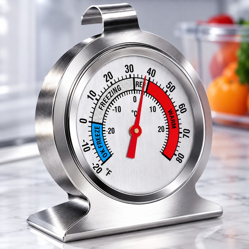 Analog Refrigerator Freezer Thermometer for Kitchen Temperature Monitoring – Easy-Read