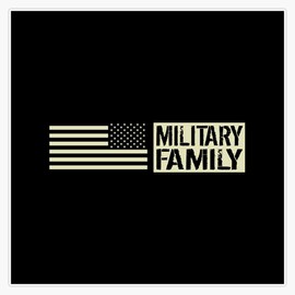 HOF Trading U.S. Military: Military Family (Black Flag) Vinyl Sticker Waterproof Decal Laptop Wall Window Bumper Sticker 5"
