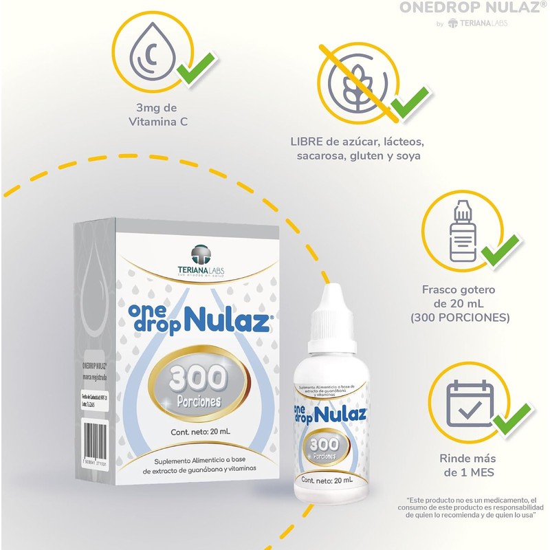 Vitamina ONEDROP NULAZ frasco con 20 mL, 1000 ALU por