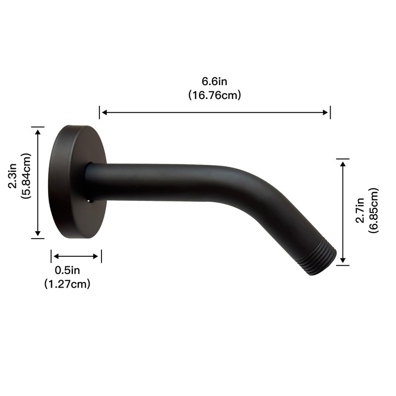 1 Pcs 6IN Shower Arm with Flange, Wall Mounted Shower