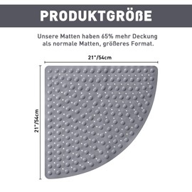 Shower Mat Non-Slip Non-Slip Shower Mat 54 x 54 cm: Corner Shower Mat Triangular Shower Mat Non-Slip with Suction Cups - Large Safety Non-Slip Mat Shower for Seniors